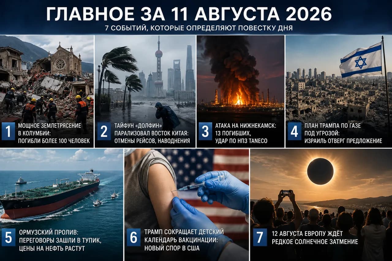 Главное за 11 августа: 7 событий, которые определяют повестку дня