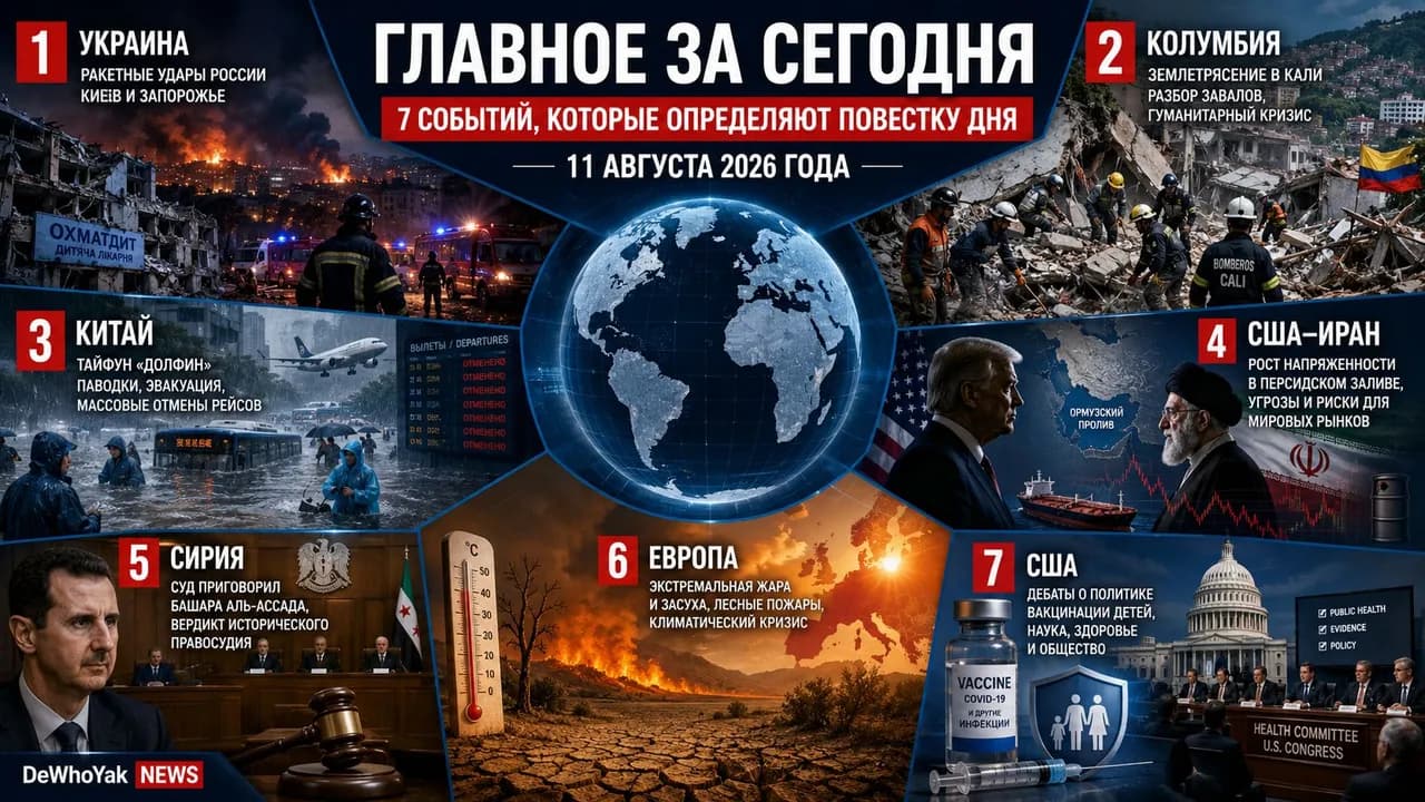 Главное за сегодня: 7 событий, которые определяют повестку дня 11 августа 2026 года