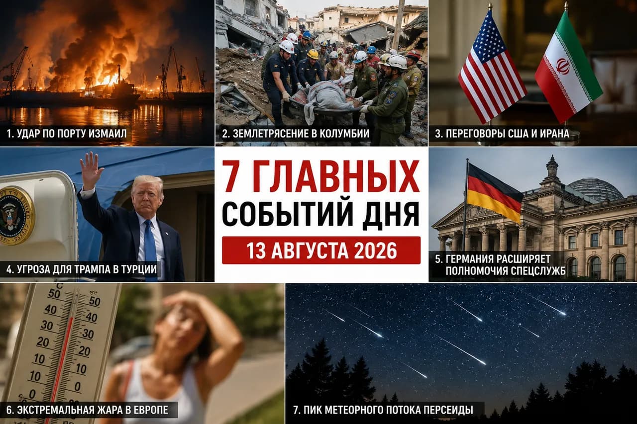 Главное за сегодня 13 августа 2026 года: 7 событий, которые определяют повестку дня